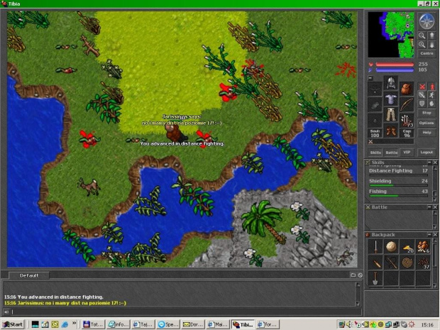 Awans w Distance Fighting na poziom 17. #Tibia