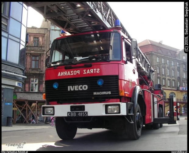 SD-50 Iveco Magirus 260-32
411[S]51 JRG Bytom
---------------------------------------------------
Komenda Miejska Państwowej Straży Pożarnej w Bytomiu
ul. Strażacka 3
41-902 Bytom
Sekretariat:
telefon/fax: 032 281 54 52
adres email: kmpspbytom@um.bytom...