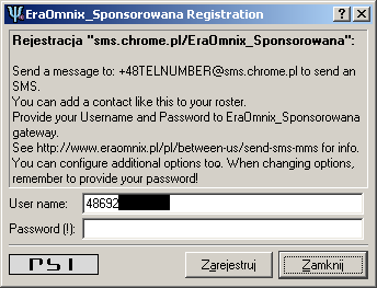 Bramka SMS Chrome