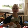 Wojtek przy budowie swojego jachtu