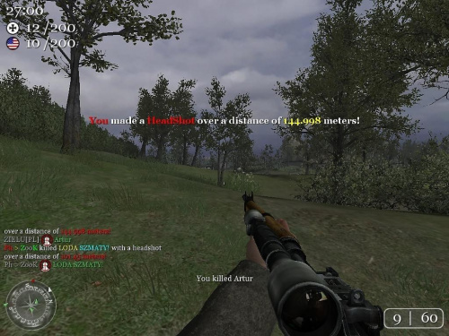 144.99 m HeadShot w Call of Duty 2 #CallOfDuty2 #CoD2