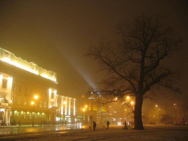 Lublin w wieczornej mgle, przed swietami, grudzien 2005 #LublinWieczorMgłaMgla