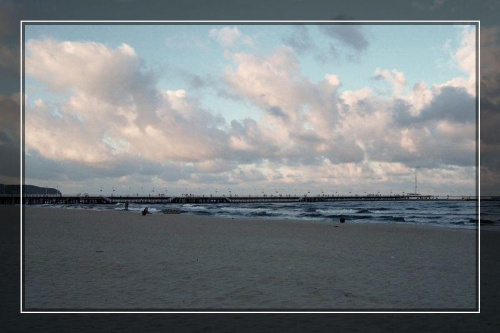 #morze #niebo #chmury #Molo #plaża #Sopot #zachód