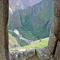 Widok z Machu Picchu na dolinę Urubamby , Peru