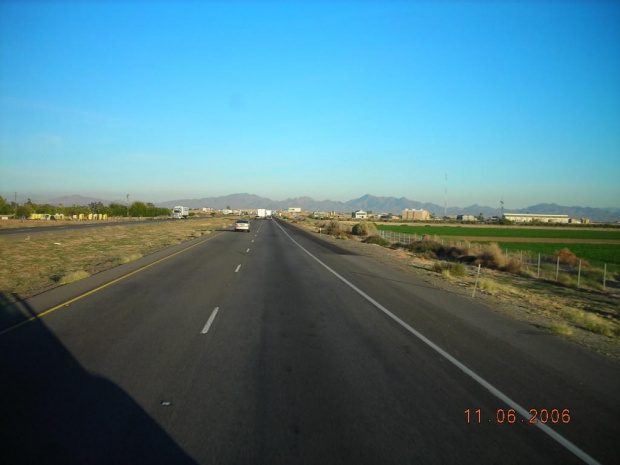 I-10 east, California Zbliżamy się do Arizony