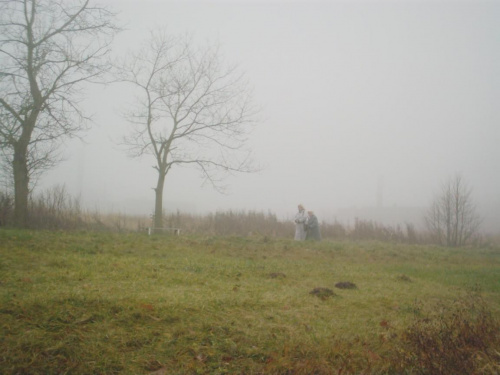 Dwie panie na spacerze ( we mgle ) #Łódź #StawyStefańskiego #mgła