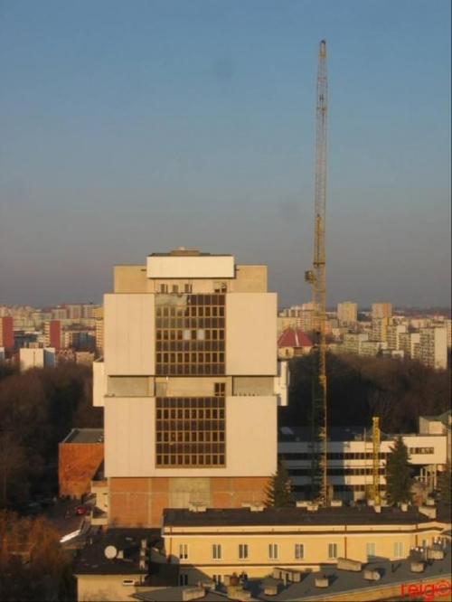 widok z 10 pietra wydz. MFI UMCS w Lublinie (09,12,2006 Lublin) #LublinWysokoscPanoramyReig