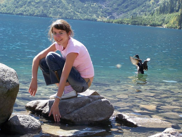 super fotka, wykonana we wrześniu 2006 roku nad Morskim Okiem w Tatrach. Zero fotomontażu.... ta kaczka serio sie tak trzepotała :) #GóryTatry