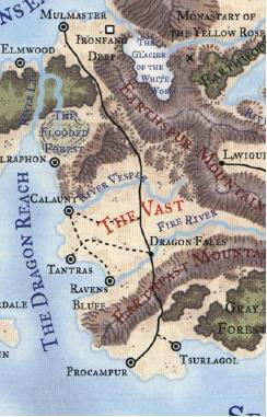 Mapa Krainy Vast, do przygody Intryga w Vast