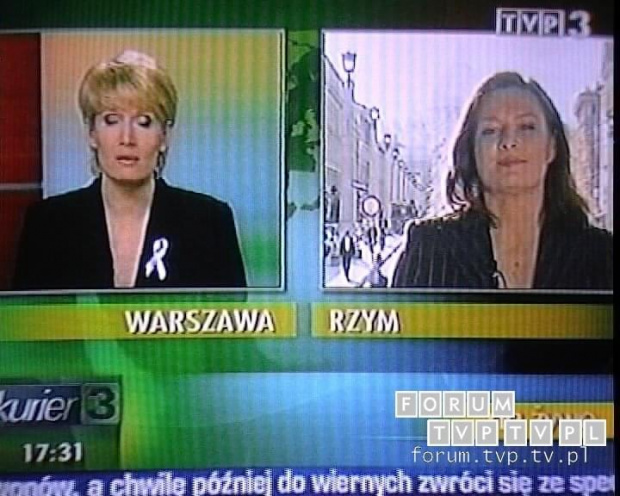 <font color=darkblue size=3><u>2006.04.02 - Kurier TVP3; 17:30 - Watykan.</u></font><br>Urszula Rzepczak - dawniej dziennikarka i prezenterka Informacji w Polsacie, autorka programu podróżniczego Obieżyświat w Polsat 2 Int...