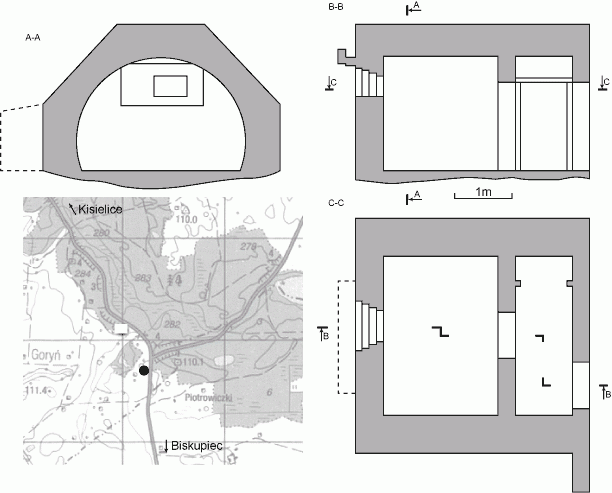 Pozycja Gardejska - Plan schronu w Piotrowicach Małych