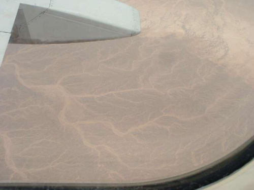 pustynia z lotu samolotem