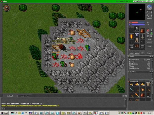 Mój awans na 15 poziom! :-) #Tibia