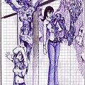 ...bo człowiekowi sie nudzi w szkole...trochę zmodyfikowałem. #manga #anime #rysunek #gothic #krzyż #gore
