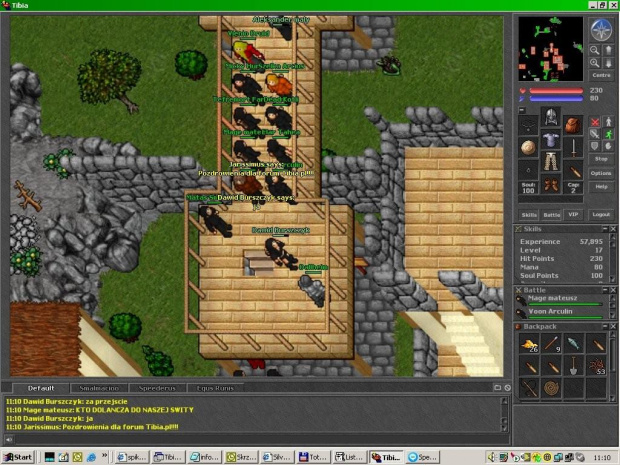 Blokada mostka na Rookgaardzie. :-) #Tibia