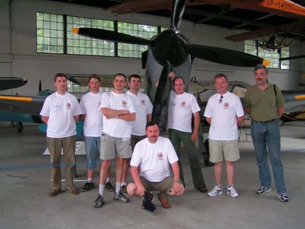 All pilots in front of Spit XIV that were present on 303's meeting (L to R): Pinker, Indy, Shpacoo, Polrus, Haze (crouching), Kiatek, Wujo,Zoom.